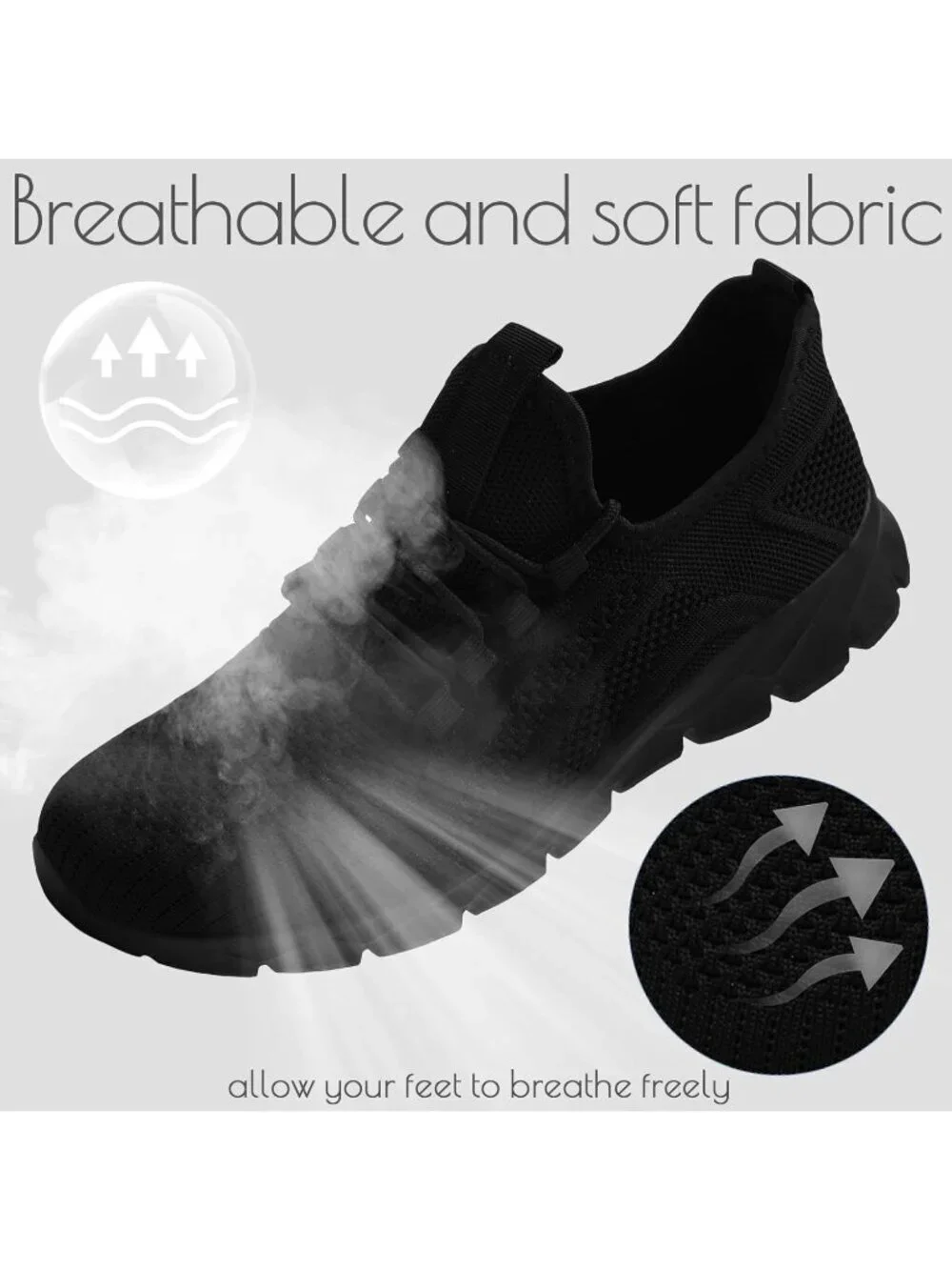 Men's Black Running Shoes Fashion Sneakers Tennis Walking Casual Athletic Shoes